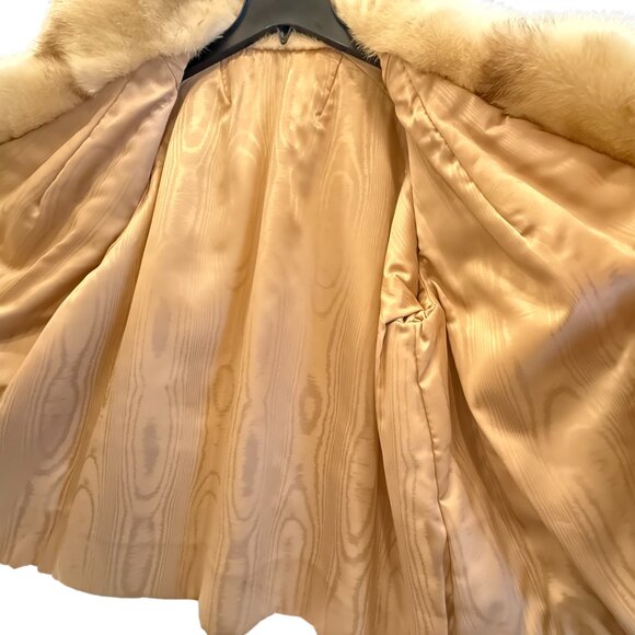 Vintage White Mink Fur Swing Jacket • Chevron Pelts • Women’s Large - Picture 7 of 15